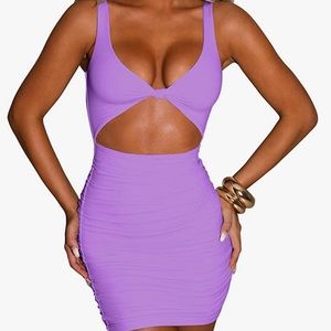 Purple Cut-out Bodycon Dress